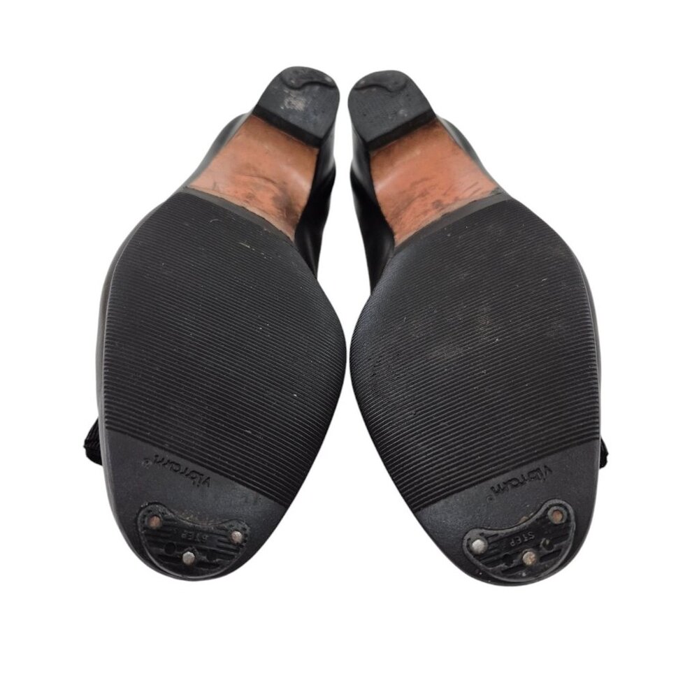 Salvatore Ferragamo Pumps Womens Size 9.5M Black Leather Shoes Bow Italy - Picture 6 of 13